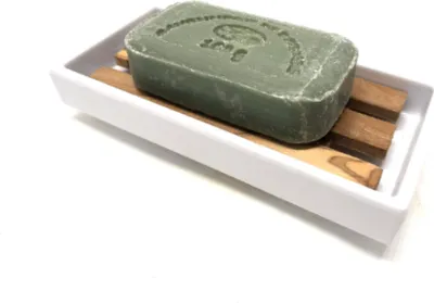 Produktbild von Große Seifenschale mit Einleger aus Olivenholz