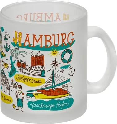 Produktbild von Hamburg Wimmelbild Glas Tasse