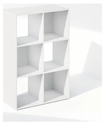 Aufbewahrungsschrank 6-Würfel, Bücherregal, weiß, 60,2 x 29,72 x 89,92 cm