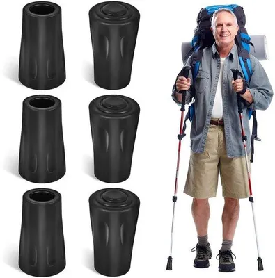 Zdjęcie produktu dla Profesjonalny zestaw mocowań do kijków do nordic walking, czarny, 11 mm, 6 sztuk