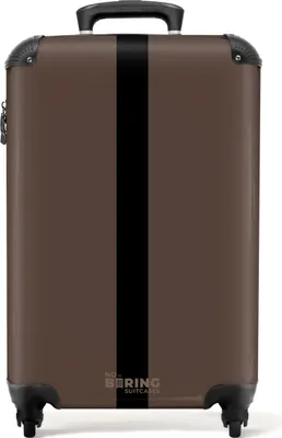 Obrázek produktu pro NoBoringSuitcases.com Příruční kufr z tvrdé skořepiny 55x35x20 cm, 36L, jednobarevný s pruhy: Tmavě hnědý s černými pruhy, cestovní kufr se 4 kolečky