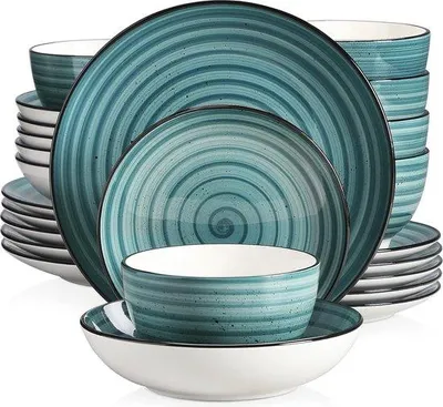 Produktbild von 24-teilige Keramik-Tischservice mit Vintage-Design - für 6 Personen