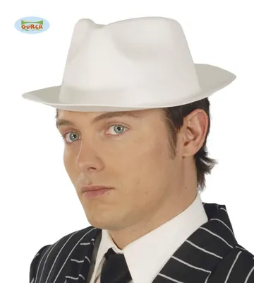 Produktbild von weißer Gangster Hut für Erwachsene