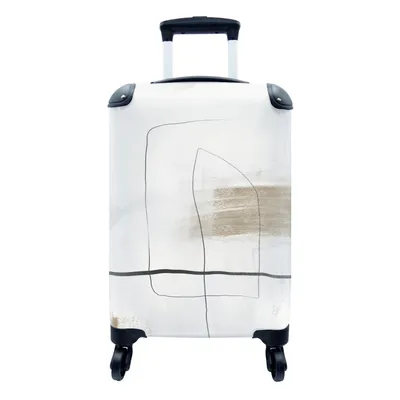 Produktbild von MuchoWow® Koffer Handgepäck Trolley Rollkoffer Kleine Reisekoffer mit 4 Rollen - Kunst - Farbe - Schwarz - Weiß - Cabin Size < 55x40x23 cm & 55x40x20 cm - Fotokoffer - Kabinenkoffer - Boardgepäck - Reise-Box - Reisekoffer - Reisegepäck - Koffer mit Bild - Trolley für Kinder
