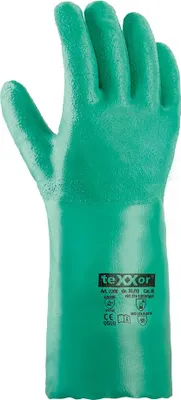 Imagen del producto de guantes de nitrilo teXXor®, superficie texturizada, color verde