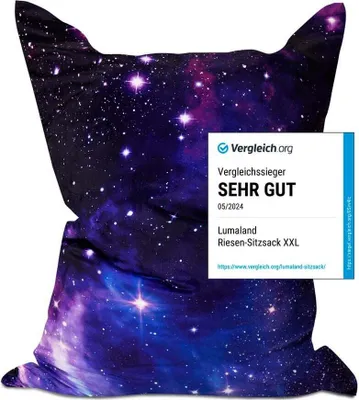 Produktbild von LUMALAND Riesen-Sitzsack XXL 140x180 cm Special Edition Galaxy Wasserfestes Indoor & Outdoor Sitzsack über 3 Mio. EPS-Perlen Bean Bag waschbarer Bezug