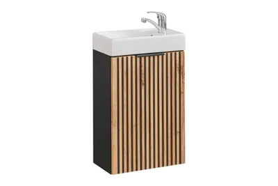 Zdjęcie produktu dla Szafka Pod Umywalkę 40 Cm – Dąb Wotan / Szary Skalny