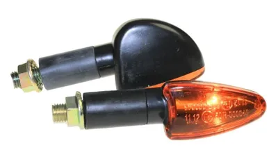 Immagine prodotto di Mini indicatore moto Leo lungo nero arancione omologato M10