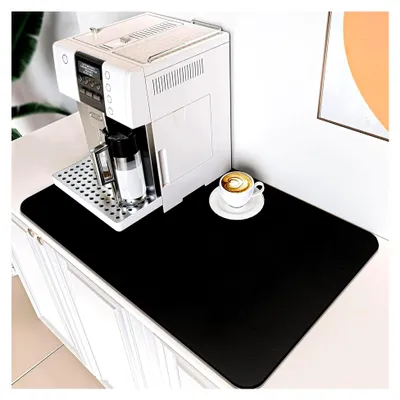 Produktbild von Abtropfmatte für Geschirr, 60 x 50 cm, rutschfest, für Küchen und Kaffeemaschinen (schwarz)