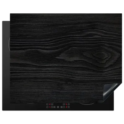 Obrázok produktu pre KitchenYeah® Kryt varnej dosky čierny - vzhľad dreva, 65x52cm, kuchynská dekorácia, keramický kryt varnej dosky, krycia doska na varnú dosku