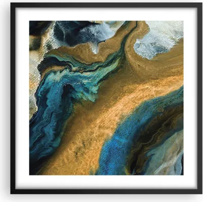 Produktbild von Gerahmtes Poster - Schwarzer Rahmen - Abstraktion verschüttet Gold - 50x50 cm - Wand Bild - Wanddeko - Wandbilder - Kunstposter - Wandposter - Bilderrahmen - Bilder - Kunstdruck - P2BAC50x50-4431