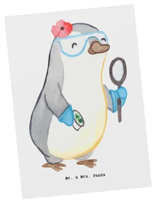 Produktbild von Mr. & Mrs. Panda Postkarte Mikrobiologin Herz - Weiß - Geschenk, Forschung, Neugierig, Naturwissenschaftlerin, Ansichtskarte, Postkarten, Labor, Fotokarte, Experimentell