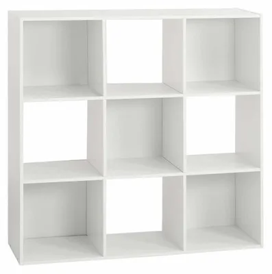 Zdjęcie produktu dla Półka dekoracyjna, półka, biała, 9 przegródek, 100,5 x 100,5 x 32 cm