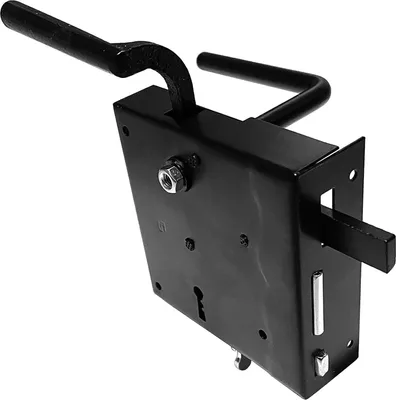 Produktbild von BAUSTER® Kastenschloss Schwarz Links/Rechts Pulverbeschichtet Schloss Aufschraubschloss Stumpfdrückerschloss Stahl Griff Robust (LINKS)