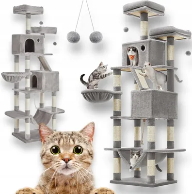 Produktbild von Stabiler Kratzbaum Kratzbaum Groß Katzenbaum für Katzen mit Höhle Sisal Stämme