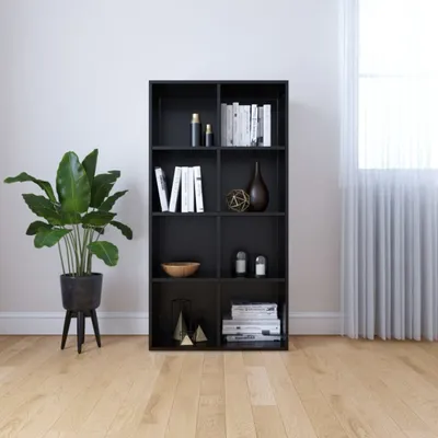 Produktbild von vidaXL Bücherregal/Sideboard Schwarz 66×30×130 cm Holzwerkstoff