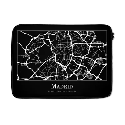 Produktbild von MuchoWow® Laptop Hülle 13 Zoll Madrid - Karte - Stadtplan Laptoptasche - Laptophülle - Sleeve - Rundumschutz