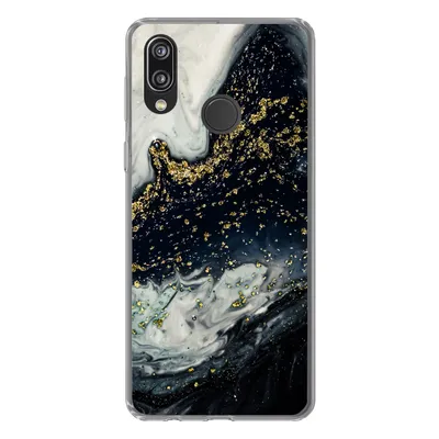 Produktbild von MuchoWow® Handyhülle Schutzhülle Hülle für Huawei P20 Lite (2020) Marmor - Naturstein - Gold Silikon Softcase Handy Hülle - Kartenhalter