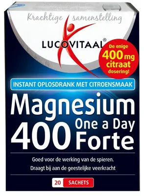 Productafbeelding van Lucovitaal Magnesium One a Day 400 Forte Voedingssupplement - 20 Sachets