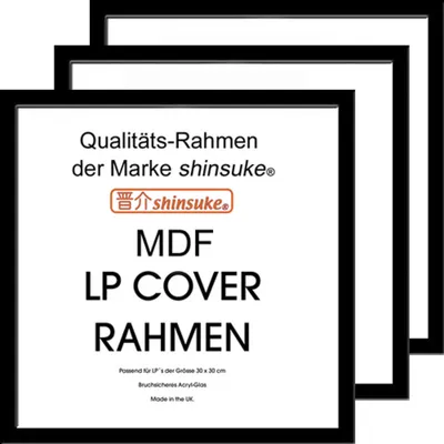 Produktbild von LP Plattencover Rahmen - Wechselrahmen - 3er-Set MDF innen 31,5x31,5 schwarz