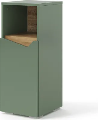 Zdjęcie produktu dla Szafka Midi Vicco Marelle Zielony/rzemieślniczy 30 x 74.5 cm z drzwiami i otwartą komorą, Model 54400