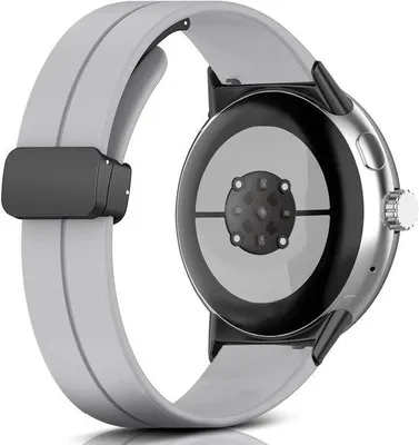 Productafbeelding van Zachte Siliconen Magnetische Sportband voor 45 mm Smartwatch - Verstelbaar en Waterbestendig