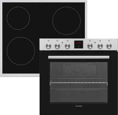 Produktbild von Telefunken Einbauherd-Set | Mit Glaskeramik-Kochfeld | Backofen mit Umluft | Teleskopauszug | 78 Liter | B-HS-75-C-I