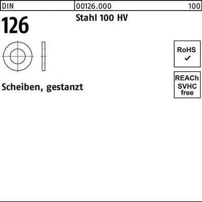 Produktbild von Reyher  Scheiben DIN 126 Stahl 17,5 (250 Stück)