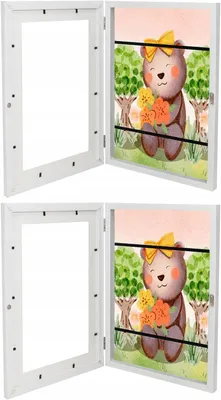 Produktbild von Aufklappbarer Holz-Bilderrahmen für Kinder - Schwarz