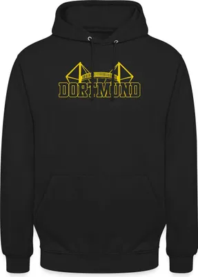 Produktbild von Spreadshirt Dortmund Stadion Fußball Fan Uni Hoodie, XL, Schwarz