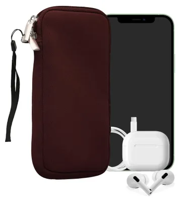 Produktbild von kwmobile Neopren Handytasche für Smartphones XL - 6,7/6,8" - Handy Tasche mit Reißverschluss - Handyhülle universal Bordeaux Violett