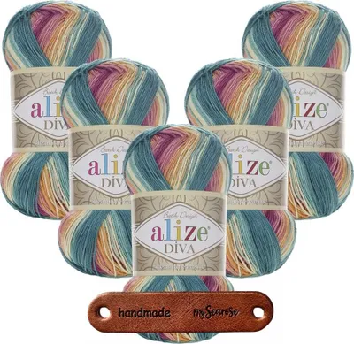 Produktbild von 5 x ALIZE Diva Batik 4572 mit Label