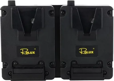 Imagen del producto de Soporte para baterías Rolux Duo Mini con montaje en V, modelo RL-AC16S
