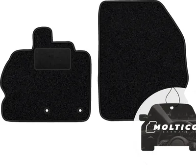 Produktbild von moto-MOLTICO Vorne Fußmatten Auto Velours Autoteppiche Schwarz Automatten Set 2-teilig passend für Renault Scenic III 2009-2016