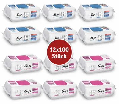 Produktbild von Sleepy Easy Clean Oberflächenreinigungstücher – 6x100 Lilium + 6x100 Blau | Staubmagnet