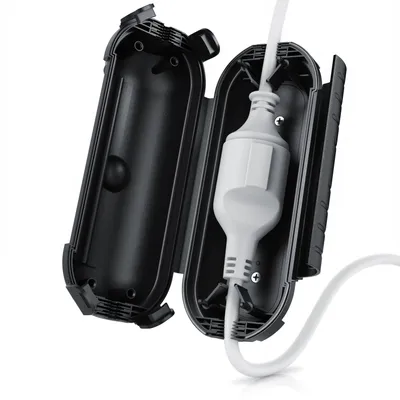 Produktbild von Brandson Kabelbox, Kabelmanagement Box, Kabel Schutzbox für Verlängerungskabel, 210mm x 85 mm, Outdoor, IP44 spritzwassergeschützt Safe Box, schwarz
