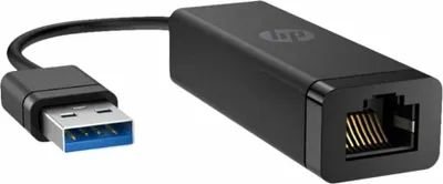 Produktbild von HP USB-3.0-zu-Gigabit-LAN-Adapter, Kabelgebunden, USB, Ethernet, Schwarz