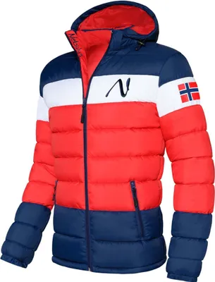 Zdjęcie produktu dla Męska kurtka zimowa Nebulus MIXUP, ciepła kurtka outdoorowa, praktyczna i wszechstronna kurtka przejściowa i zimowa, P4830 - męska, czerwono-niebieska, S