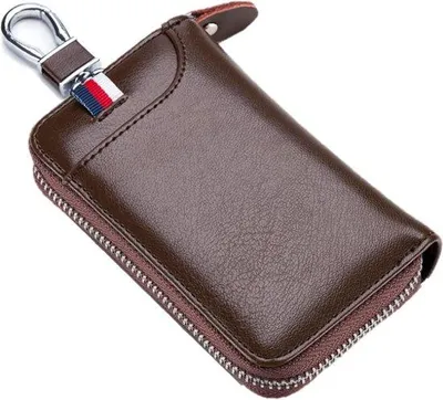 Obrázok produktu pre Kožený držiak na kľúče so 6 háčikmi a priehradkou na karty