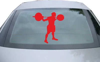 Produktbild von Indigos UG - Aufkleber Heckscheibe & Motorklappe DE7139 - rot - 600x600 mm - Gewichtheber Gewichtheben - Auto Scheiben Fenster Heckklappe Tuning Racing JDM - Die cut
