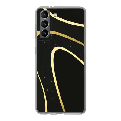 Produktbild von MuchoWow® Handyhülle Schutzhülle Hülle für Samsung Galaxy S21 Goldene Wellen auf schwarzem Hintergrund Silikon Softcase Handy Hülle - Softcase