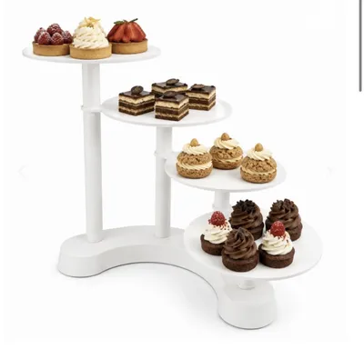 Kuchenständer 4 Etagen, Kunststoff, modular, 28 cm Platten