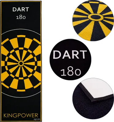 Produktbild von Dart Teppich Target Oche Matte Steeldart Dartpfeile Dartboard Zubehör Dartteppich Darts Abwurflinie Schutz Gummi Boden Dartscheibe Gelb 237 x 80 cm Kingpower