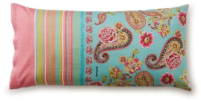 Produktbild von Bassetti Satin-Kissenhülle einzeln Rapallo Farbe TÜRKIS-FUCHSIA T1 Größe 40x80