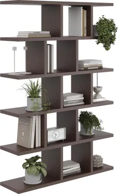 Immagine prodotto di Scaffale da parete, libreria, scaffale sospeso in wengé – Design scandinavo per soggiorno, ufficio, camera dei bambini, elegante libreria da parete  100,8 cm