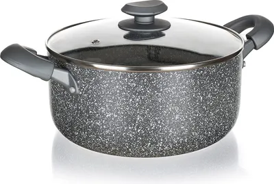 Produktbild von Kochtopf, traditioneller Topf mit Antihaftbeschichtung, mit Deckel, massiv Granite 24x11 cm 5 l