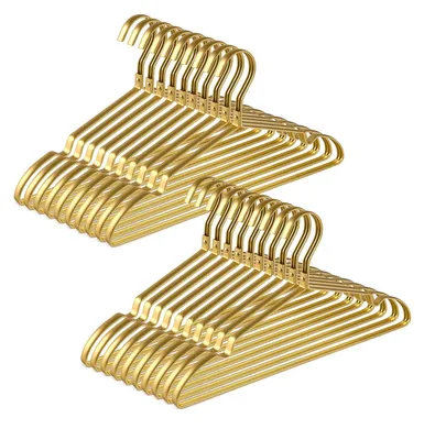 Productafbeelding van Kledinghangers - Kleerhangers - Aluminium - Set van 20 - 42 cm - Goudkleurig