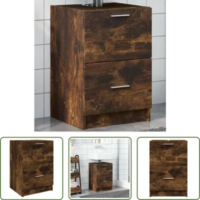 Produktbild von The Living Store Waschbeckenunterschrank Räuchereiche 40x37x59 cm Holzwerkstoff