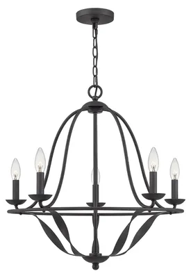 Zdjęcie produktu dla Żyrandol Bradbury popielata 5xE14x40W metal wym:316,6x63,6x63,6cm IP20 Quoizel
