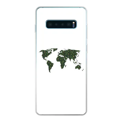 Produktbild von MuchoWow® Handyhülle Schutzhülle Hülle für Samsung Galaxy S10 Lite Weltkarte - Grün - Blätter Silikon Softcase Handy Hülle - Schutz